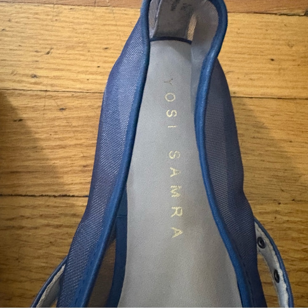 Yosi Samra Blue Mesh Ballet Flats Size 11 - Picture 2 of 6